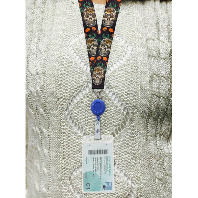 Lucky Line Lanyard with Swivel Snap, Sugar Skull Design (C210), 17 Â¼â€ Long Without The Attachment, Â¾â€ inch Wide - Image 3